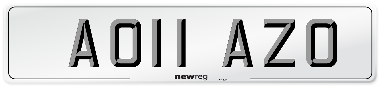 AO11 AZO Number Plate from New Reg
